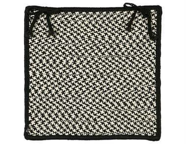 Colonial Mills Outdoor Houndstooth Tweed Black Chair Pad CIOT49CPD
