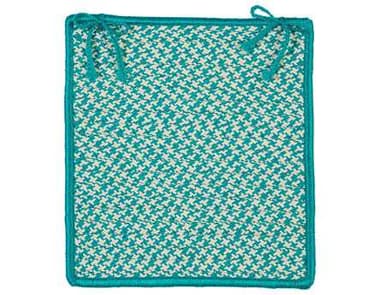 Colonial Mills Outdoor Houndstooth Tweed Turquoise Chair Pad (Set of 4) CIOT57CPDS4