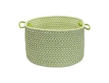 Colonial Mills Outdoor Houndstooth Tweed Lime Utility Basket CIOT69BKT