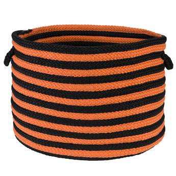 Colonial Mills Spunky Stripe Orange & Black Round Basket CISP24BKTROU