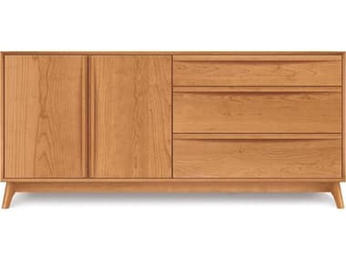 Copeland Catalina on Right 66" Wide 3-Drawers Cherry Double Dresser CF2CAL51