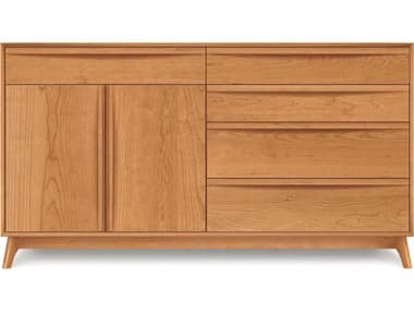 Copeland Catalina on Right 66" Wide 5-Drawers Cherry Double Dresser with 2 - Doors Left CF2CAL71