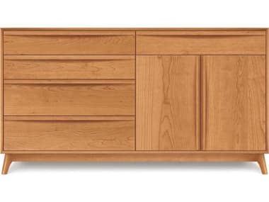 Copeland Catalina 66" Wide 5-Drawers Brown Double Dresser with 2 - Doors on Right CF2CAL72