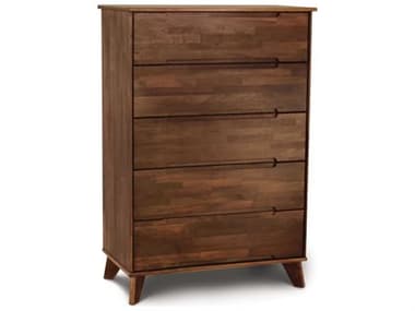 Copeland Linn 35&quot; Wide 5-Drawers Natural Walnut Brown Solid Wood Accent Chest CF2LNN55