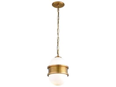 Corbett Lighting Broomley 10" 1-Light Vintage Brass Glass Globe Mini Pendant CT27241