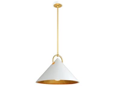 Corbett Lighting Charm 23" 1-Light White Gold Leaf Glass Pendant CT29041