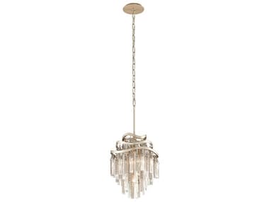 Corbett Lighting Chimera 12" 3-Light Tranquility Silver Lear Crystal Glass Tiered Pendant CT17643