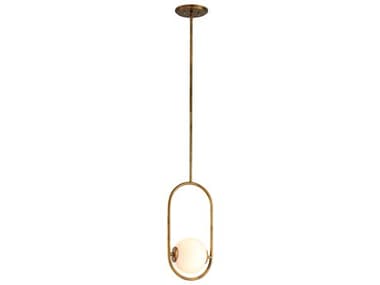 Corbett Lighting Everley 6" 1-Light Vintage Brass Glass Globe Pendant CT27341