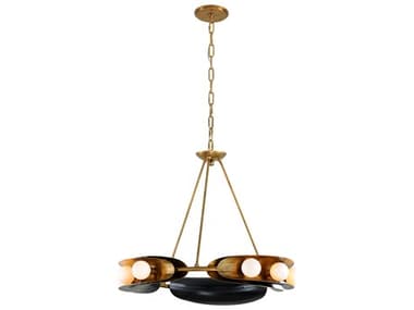 Corbett Lighting Hopper 9-Light Vintage Brass Bronze Glass Round Pendant CT27109