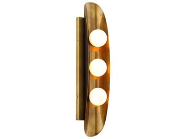 Corbett Lighting Hopper 3-Light Vintage Brass Bronze Glass Wall Sconce CT27113