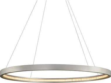 Corbett Lighting Jasmine 56" 1-Light Silver Leaf Glass LED Round Pendant CT28544