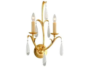 Corbett Lighting Prosecco 20" Tall 2-Light Gold Leaf Glass Wall Sconce CT29312