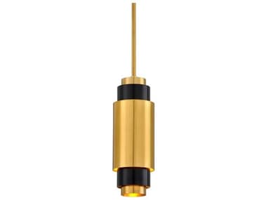 Corbett Lighting Sidcup 5" 1-Light Vintage Brass Bronze Accents Cylinder Mini Pendant CT30341