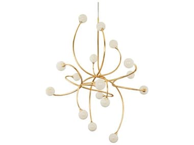 Corbett Lighting Signature 16-Light Gold Leaf Glass LED Globe Chandelier CT294716