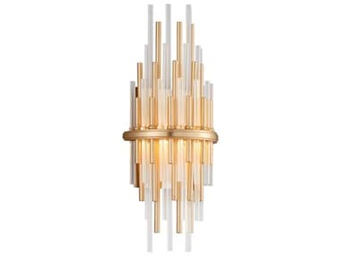 Corbett Lighting Theory 17" Tall 1-Light Gold Leaf Polished Stainless Steel Glass LED Wall Sconce CT23811
