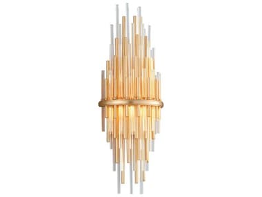 Corbett Lighting Theory 22&quot; Tall 1-Light Gold Leaf Polished Stainless Steel Glass LED Wall Sconce CT23812