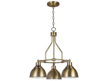 Craftmade Timarron 22" Wide 3-Light Legacy Brass Bowl Dome Chandelier CM35923LB