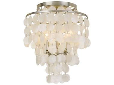 Crystorama Brielle 13&quot; 3-Light Off White Tiered Semi Flush Mount CRYBRI3003