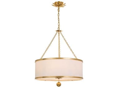 Crystorama Broche 24&quot; 6-Light Gold Drum Pendant CRY518