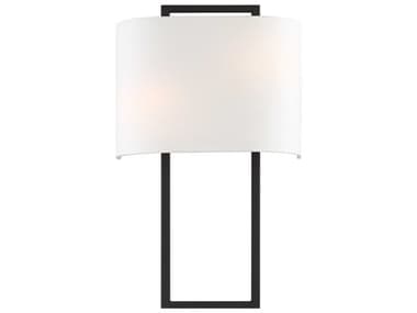 Crystorama Fremont 21&quot; Tall 2-Light Black Forged White Wall Sconce CRYFRE422BF
