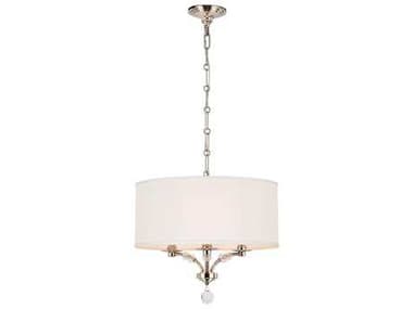 Crystorama Mirage 18" Wide 3-Light Polished Nickel Crystal Glass Drum Chandelier CRY8005PN