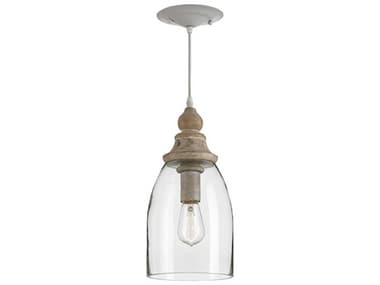 Currey & Company Anywhere 7" 1-Light Natural Brown Glass Bell Mini Pendant CY9716