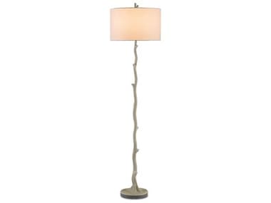 Currey & Company Beaujon Off White Linen 70" Tall Polished aged Steel Floor Lamp CY8064