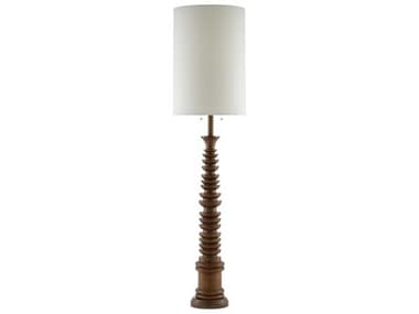 Luxecor Malayan Natural Light Eggshell Linen Brown Floor Lamp LXCVST29271