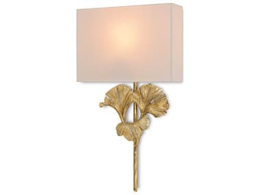 Currey &amp; Company Gingko Chinois Antique Gold Wall Sconce CY5178