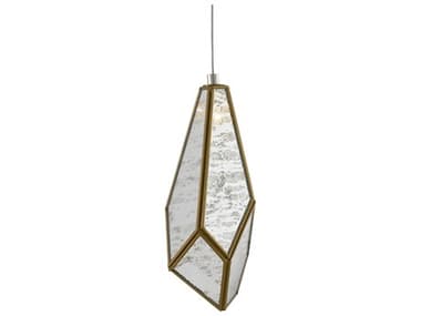Currey & Company Glace 5" 1-Light Painted Silver Antique Brass Glass Mini Pendant CY90000702