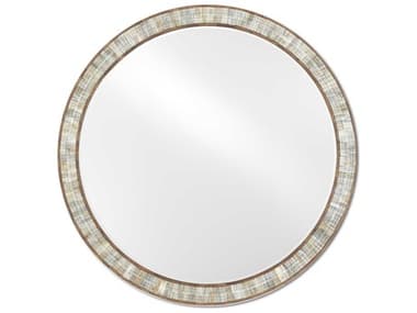 Currey &amp; Company Hyson Natural 36'' Wide Round Wall Mirror CY10000070