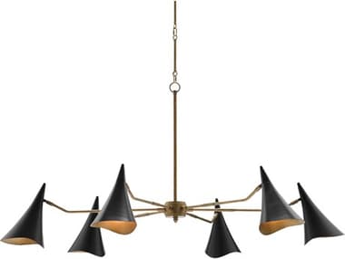 Currey & Company Oil Rubbed Bronze / Antique Brass 6-light 62'' Wide Large Chandelier CY90000311
