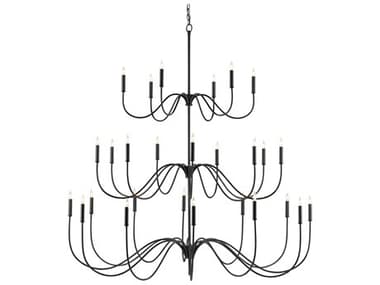 Currey & Company Tirrell Antique Black 27-light 58'' Wide Large Chandelier CY90000655