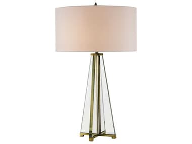 Currey & Company Lamont Brass clear Optic Crystal Table Lamp CY6557