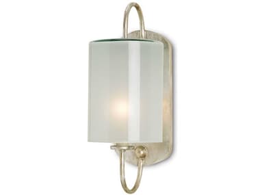 Currey & Company Market 16" Tall 1-Light Silver Leaf Glass Wall Sconce CY5129