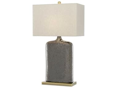 Currey & Company Musing Edison Bulb 18'' Buffet/Table Rustic Metallic Bronze Buffet Lamp with Khaki Linen Shade CY60000094