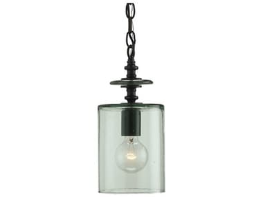 Currey & Company In A Hurry 6" 1-Light Satin Black Cylinder Mini Pendant CY9060