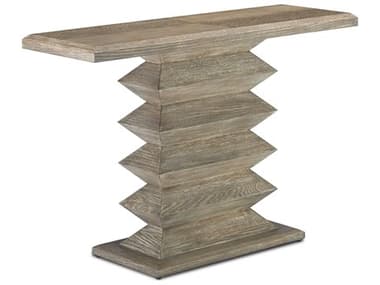 Currey & Company Sayan 48" Rectangular Wood Light Pepper Console Table CY30000159