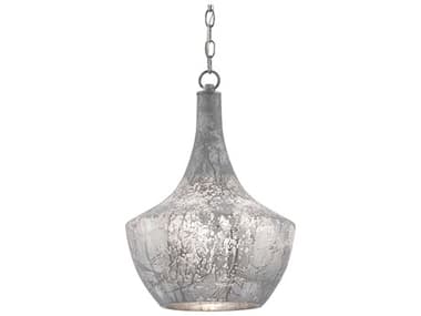 Currey & Company Segreto 13" 1-Light Antique Gray Cloud Bell Pendant CY90000124
