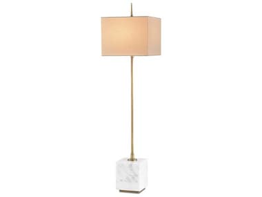 Currey & Company Thompson White Console Brass Gold Table Lamp CY6975
