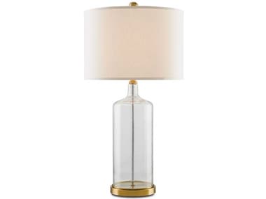 Currey & Company Hazel Clear Bubbled Glass Brass Table Lamp CY6510