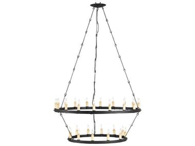 Currey & Company Toulouse 33" Wide 30-Light Black Smith Candelabra Chandelier CY9935
