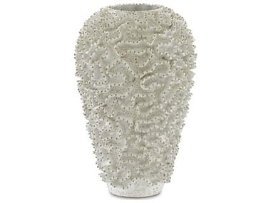 Currey & Company White / Gold 17'' High Swirl Vase CY12000297