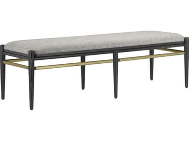 Currey &amp; Company Visby Arita Smoke / Cerused Black Accent Bench CY70000312