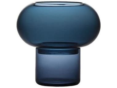 Driade Bolla By Lucidi Pevere Murano Blue Glass Candleholder DRH8832100