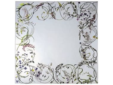 Driade Egeso By Bertocco &amp; Locatelli Wild Herbs Decorated 51.1'' Square Mirror DRH8900435