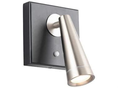 dweLED by WAC Lighting Arne 6" Tall 1-Light Black With Brushed Nickel LED Wall Sconce DWLBL48007BKBN