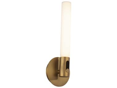 dweLED by WAC Lighting Clare 15" Tall 1-Light Aged Brass Glass LED Wall Sconce DWLWS24016AB