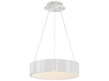 dweLED by WAC Lighting Corso 17" 1-Light Brushed Aluminum Silver LED Drum Pendant DWLPD33718AL