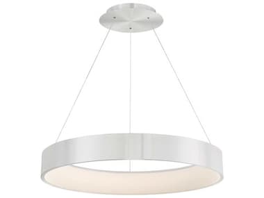 dweLED by WAC Lighting Corso 31" 1-Light Brushed Aluminum Silver LED Round Pendant DWLPD33732AL